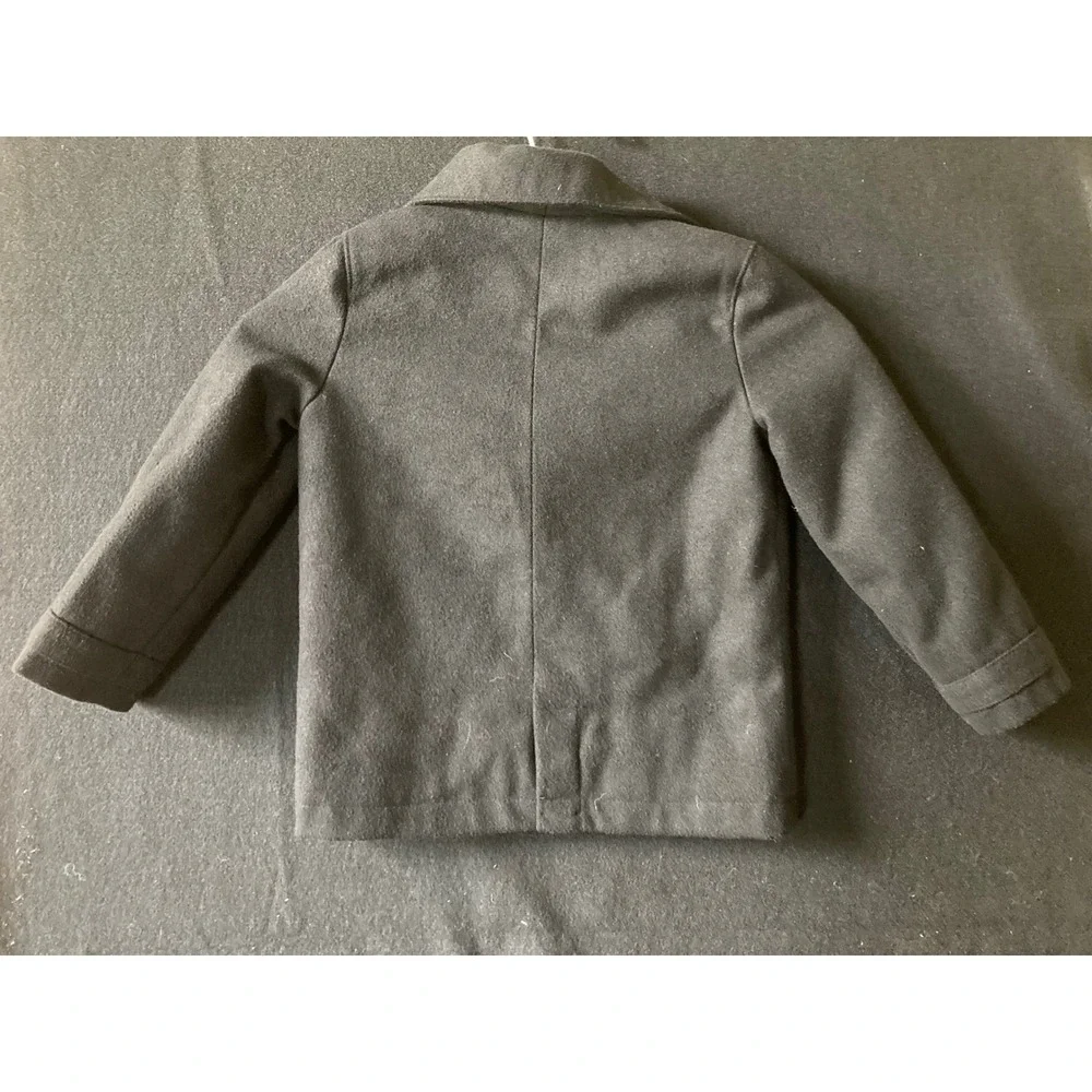 Cherokee Kids Black Wool Blend Double Breasted Pea Coat Jacket Size 5T F16812117